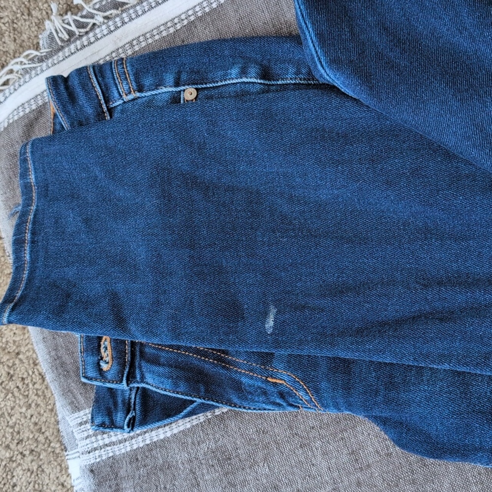 KanCan Women's Distressed Dark Blue Denim Jeans - Picture 7 of 8